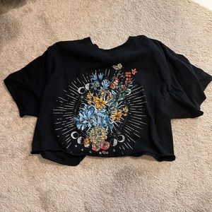 Black cropped garden shirt